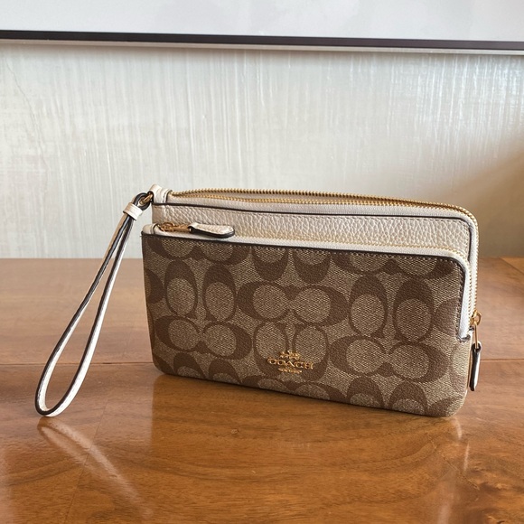 COACH Double Zip Wallet In Signature Canvas - Picture 2 of 10